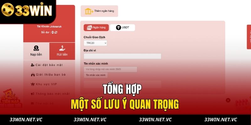 Tổng hợp một số lưu ý quan trọng